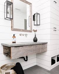 Black And White Farmhouse Bathroom Decor Rustic Bathroom With White Shiplap Shiplap Bathroom Small Rustic Bathrooms Rustic Bathrooms