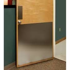 Measure the kick plate and mark the middle with masking tape. Stainless Steel Kick Plates