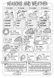 This Worksheet Will Help Your Students To Speak About Seasons And Weather Seasons Worksheets Weather Worksheets Teaching Weather