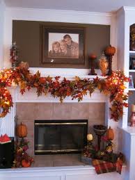 Balance in size, shape and color. Fireplace Cabinets Before After Fall Thanksgiving Decor Fall Mantel Decorations Fall Fireplace