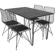 Pera Metal Sandalye Ve Metal Ayakli Yemek 4 Kisilik Masa Takimi Mermer Desenli Modelleri Ve Fiyati 599 00 Tl