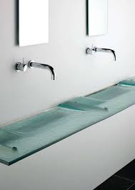 Find here glass wash basin, glass bathroom sinks manufacturers, suppliers & exporters in india. Very Slim Glass Bathroom Sink Linea Washplane Seafoam Glass By Omvivo Digsdigs