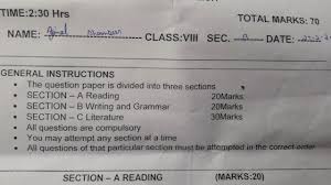 Cbse Class 8 English Annual Exam 2019 Question Paper 2019 Youtube