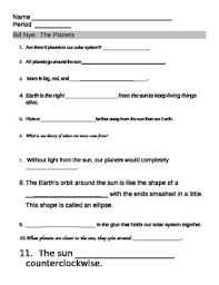 Bill Nye Planet Video Worksheet Bill Nye Planet Video Science Guy