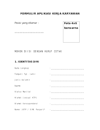 What to include in a biodata for job applicants. Contoh Formulir Aplikasi Kerja Karyawan By Daniel Doni Sundjojo