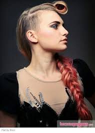 Womens Hairstyle Idea Undercut Ombre Color Goth Steam Punk Braid