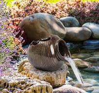 Amazon.com: FQRDKT Ceramic Water Fountain Jar with Flowing Water Feature  for Gardens, Brown