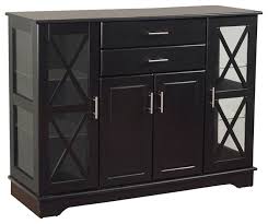 Our collection of buffets and sideboards offer the ultimate functionality and style at great prices. Black Wood Buffet Dining Room Sideboard With Glass Doors Transitional Buffets And Sideboards By Hilton Furnitures Houzz