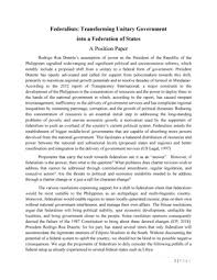 The strongest sample resumes for scheduling coordinators highlight excellent organizational skills, attention to details, communication abilities, and computer competencies. Position Paper On Federalism In The Philippines Studocu