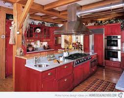 15 Stunning Red Kitchen Ideas Home Design Lover Country Kitchen Designs Red Kitchen Cabinets Kitchen Design
