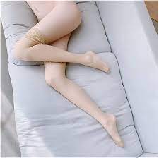 Amazon.co.jp: 膝の靴下の上の女性ナイトクラブパンストシアーセクシーストッキングレーストップ太ももの高いストッキング (Color :  Style D) : ファッション