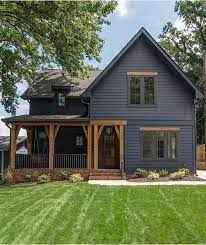 Home exterior paint color schemes ideas. Stunning Examples Of Black House Paint Allisa Jacobs Gray House Exterior Exterior House Colors House Paint Exterior