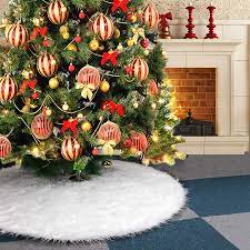 Christmas tree for christmas home decor (1). Christmas Tree Skirts White Tree Skirt Decorations Faux Fur Skirt Large Christmas Ornaments Tree Decor 35 Inch Walmart Canada