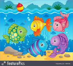 Aquatic Wildlife Fish Theme Image 6 Eps10 Vector Illustration Fish Drawing For Kids Fish Cartoon Drawing Drawing For Kids