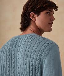 Buy alpaca cable knit sweater Clearance Cable Knit Men s Baby Alpaca  Sweater XXL Stone Blue