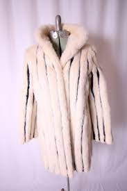 Vintage I Magnin White Mink Fur Coat Black Leather Stripes Etsy Fur Coat Mink Fur Coat Fur Coat Black