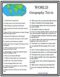 There are many ways to use these questions to play a game of trivia by yourself or test your knowledge or play a game with friends with your family in a classroom and more. World Map Continents Kids Geography Trivia World Geography Science Trivia