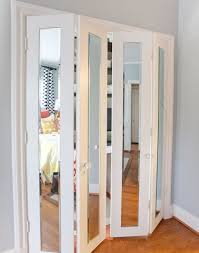 Interior Bifold Doors Glass Panel Interior French Doors With Glass Mirrored Bifold Closet Doors Closet Door Makeover Folding Closet Doors