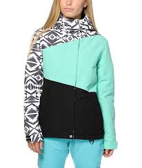Volcom men's beta insulated snowboard jacket. Aperture Pan Face Mint Tribal 10k Snowboard Jacket Zumiez Snowboard Jacket Snowboard Skiing Outfit