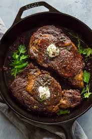 ribeye steaks with red wine reduction