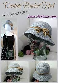 Denim Style Crochet Bucket Hat Free Crochet Pattern Crochet Hats Crochet Hats Free Pattern Crochet