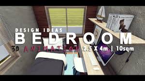 How to design a contemporary bedroom in london? Small Bedroom Design Ideas 2 5 X 4m 10sqm 3d Animation Youtube
