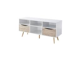 Bela Meuble Tv Scandinave Blanc Et Decor Chene Mat Pieds En Bois Hevea L 116 Cm Vente De Meuble Tv C Meuble Tv Meuble Tv Conforama Meuble Tv Scandinave