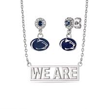 Penn State Jewelry Gift Set WE ARE Necklace and Nittany Lion Earring Set  Hypoallergenic Stainless Steel Penn State Gifts for Women