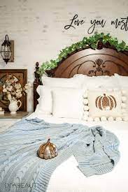Copper And Blue Cozy Fall Bedroom Cozy Fall Bedroom Fall Bedroom Guest Bedroom Makeover