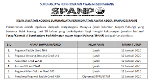 Jawatan kosong kerajaan dan swasta. Jawatan Kosong Di Suruhanjaya Perkhidmatan Awam Negeri Pahang Spanp Tarikh Tutup 12 Januari 2020 Jawatan Kosong Kerajaan 2020 Terkini