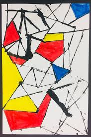 Mondrian Inspired Art By 1st Grade And Winter Sheep By Special Education First Grade Art Mondrian Art Mondrian Art Projects