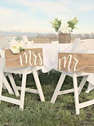 Mr Mrs Wedding Chair Sign Wood Wedding Decor Rustic Hand Lettered Wedding Sign Bridal Party Table Decorations Wedding Chair Signs Bridal Party Tables