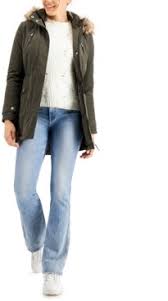 Coffeeshop sherpa jacket xl beige faux suede soft. Coffee Shop Coffeeshop Juniors Faux Fur Trim Hooded Anorak Jacket Created For Macy S Shopstyle