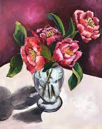 Still Life And Flowers Ali Wood Artist Acrylic Painting Flowers Landscape Paintings Acrylic Canvas Art Painting