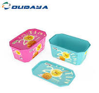 580ml 500g Rectangle Iml Food Plastic Packaging PP Cheese Tub Margarine  Containers Butter Tub