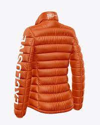 Download Matte Women S Down Jacket Mockup Back Half Side View In Apparel Mockups On Yellow Images Object Mockups