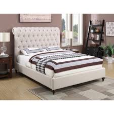 Darby Home Co Wightman Upholstered Sleigh Bed Queen Upholstered Bed Upholstered Sleigh Bed Beige Bed
