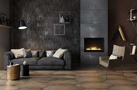 Dark Luxurious Living Area With Feature Wall Featuring Crayons Wall Tile By Ceramiche Settecento Interior Design Home Decor Wall Tiles