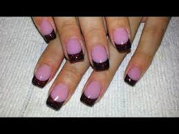 These acrylic nail designs are glamorous and unique, giving you the inspiration you'll need to create 33. Dark French Nails Black Shimmery Acrylic With Red Glitter Youtube