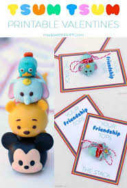 Free coloring printable pages to print for kids. Tsum Tsum Printable Valentines Made With Happy