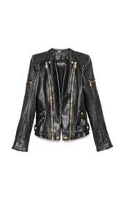 Leather Biker Jacket By Balmain Moda Operandi Fashion Jackets Clothes