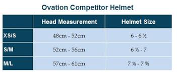 Ovation Riding Helmet Sizing Chart 2019