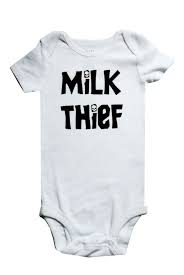 Milk Thief Funny Baby Onesie For The Breastfed Infant Gender Neutral Unisex Newborn Or 0 3 15 00 Via Ets Funny Baby Onesies Baby Onesies Baby Nephew