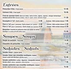 Chip S Poissons Et Fruits De Mer Menu In Mcmasterville Quebec