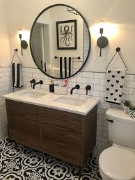 Black And White Farmhouse Bathroom Tile Farmhouse Bathroom Ideas Farmhouse Farmhousebathroom Subwaytiles Bathroom Homedecor Homesweethome Af Bathrooms Remodel Bathroom Makeover Bathroom Design