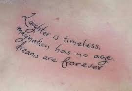 'good bye may seem forever. 20 Best Quote Tattoos Inspired From Walt Disney Movies Entertainmentmesh