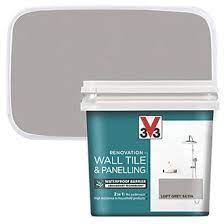 And the actual painting of the kitchen wall, which is tiled. V33 Wall Tile Panelling Paint Satin Loft Grey 750ml Specialist Paints Screwfix Com