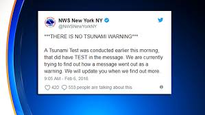 As soon as possible, a tsunami warning is issued to media and. New York City Tsunami Warning Sent In Error Says National Weather Service Cbs New York