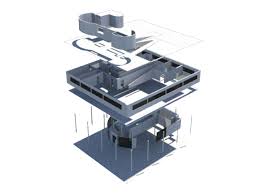 Villa Savoye 3d Max Exploded Axonometric Villa Architecture Sci Fi Spaceship