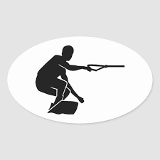 Wakeboard Oval Sticker Zazzle Com Wakeboarding Wakeboarding Girl Cycling Art